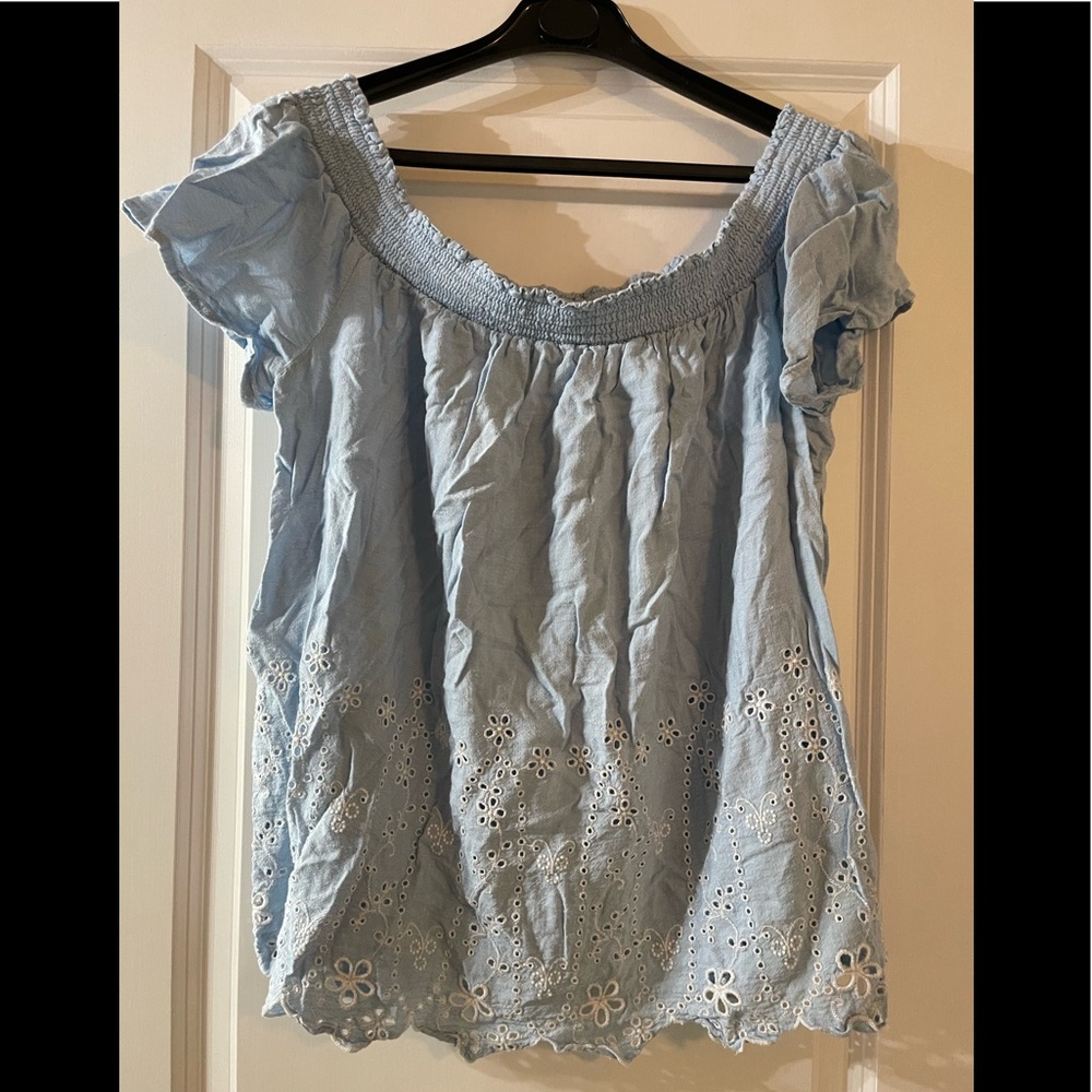Old Navy blue off shoulder top